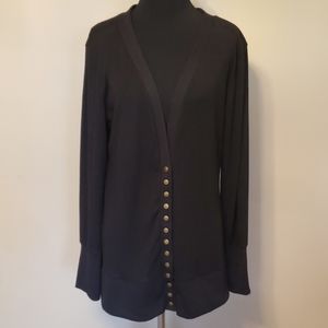 Black Cardigan with Gold Buttons